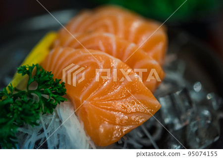 Japanese food sashimi salmon in japan restaurant Japanese food sashimi salmon in japan restaurant 95074155