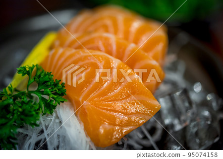 Japanese food sashimi salmon in japan restaurant Japanese food sashimi salmon in japan restaurant 95074158