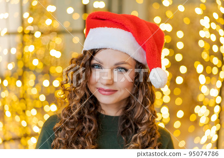 Close up photo an inspired lady looking at camera with thoughts about future Close up photo an inspired lady looking at camera with thoughts about future 95074786