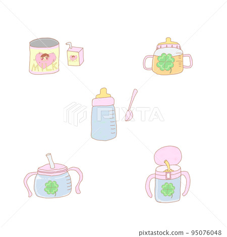 Baby drink set pink four-leaf clover Baby drink set pink four-leaf clover 95076048