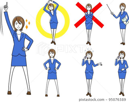 Illustration of a business woman in various poses Illustration of a business woman in various poses 95076389