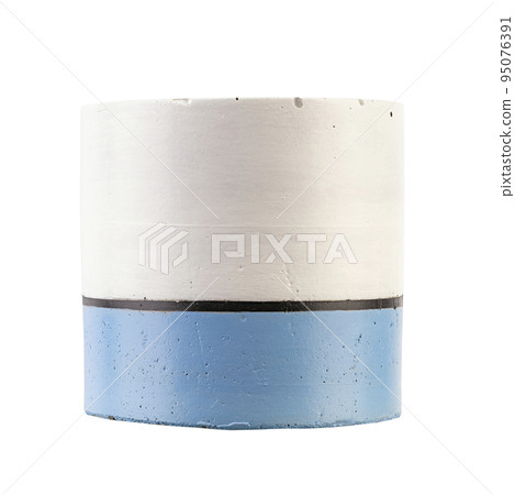 Candle in a concrete candlestick on a white background. Candle in a concrete candlestick on a white background. 95076391