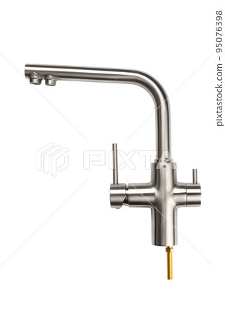 Water faucet on a white isolated background. Faucet for wash basin, kitchen, bathroom, shower. Water faucet on a white isolated background. Faucet for wash basin, kitchen, bathroom, shower. 95076398
