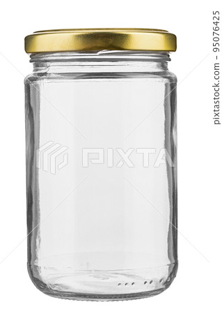 Close empty glass jar for food and canned food with isolated on white background. 95076425