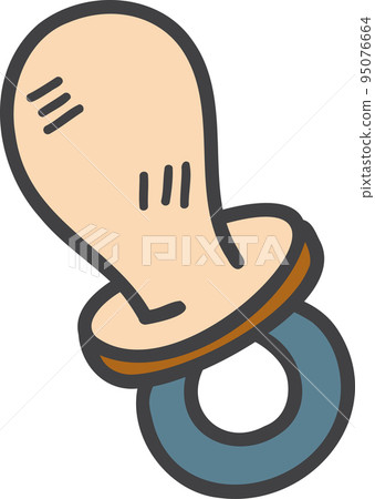 Hand Drawn baby sucking pacifier illustration 95076664