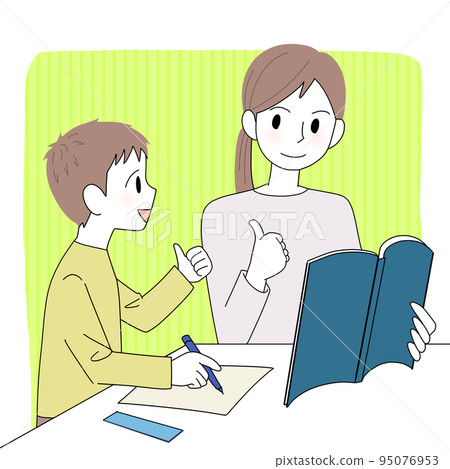 woman teaching a child 95076953