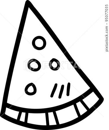 Hand Drawn sliced watermelon illustration Hand Drawn sliced watermelon illustration 95077035