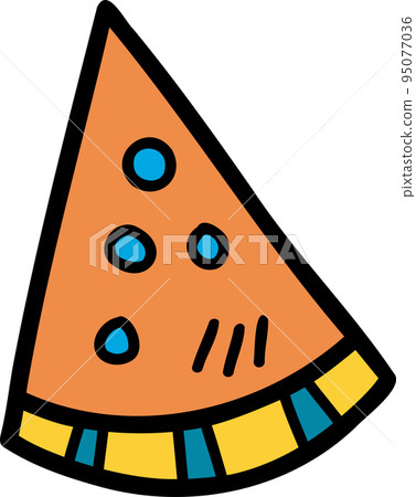 Hand Drawn sliced watermelon illustration 95077036