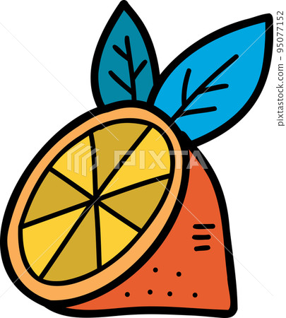 Hand Drawn sliced lemon illustration 95077152