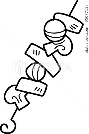 Hand Drawn barbecue Skewers illustration Hand Drawn barbecue Skewers illustration 95077153