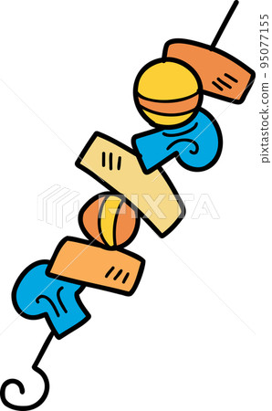 Hand Drawn barbecue Skewers illustration Hand Drawn barbecue Skewers illustration 95077155