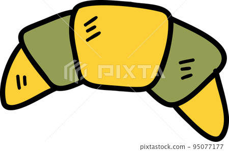 Hand Drawn yummy Croissant illustration 95077177