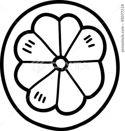 Hand Drawn mangosteen from top view illustration 95077219