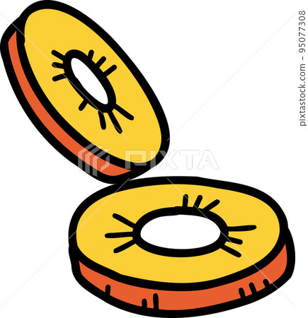 Hand Drawn onion sliced into rings illustration 95077308