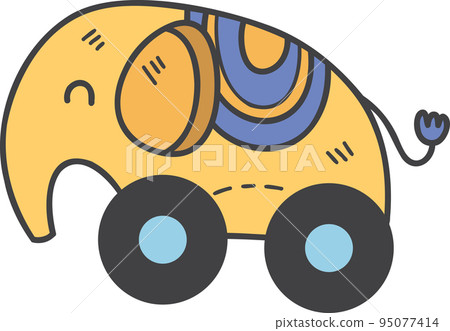 Hand Drawn baby elephant doll illustration 95077414