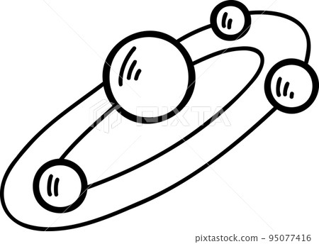 Hand Drawn Planets and rings floating in space illustration Hand Drawn Planets and rings floating in space illustration 95077416