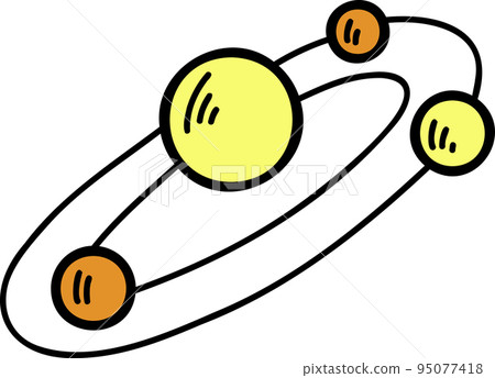 Hand Drawn Planets and rings floating in space illustration Hand Drawn Planets and rings floating in space illustration 95077418