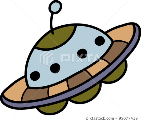 Hand Drawn cute ufo illustration Hand Drawn cute ufo illustration 95077419