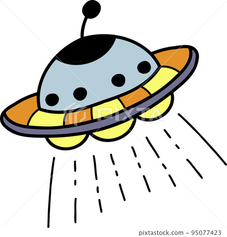 Hand Drawn cute ufo illustration Hand Drawn cute ufo illustration 95077423