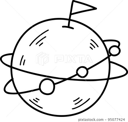 Hand Drawn Planets and rings floating in space illustration Hand Drawn Planets and rings floating in space illustration 95077424