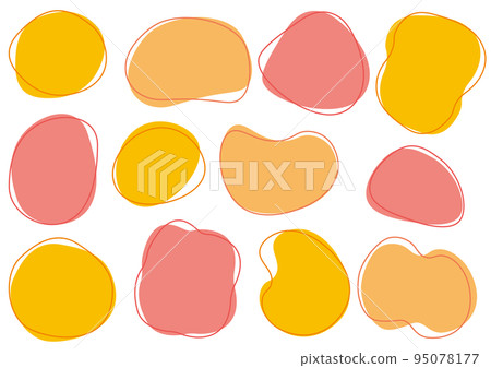Abstract shape curve shape transformation material set orange 95078177