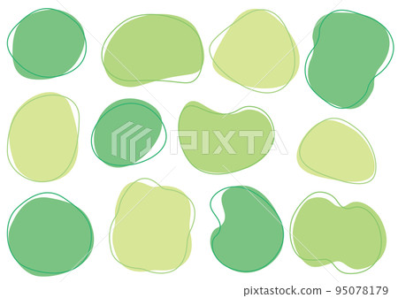 Abstract shape curve shape transformation material set yellow green green 95078179