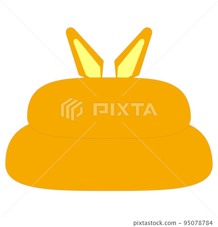 Double mochi with rabbit ears with orange main line Double mochi with rabbit ears with orange main line 95078784