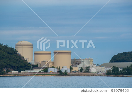 Kansai Electric Power Mihama Power Plant seen from Suishohama, Fukui Prefecture 95079403