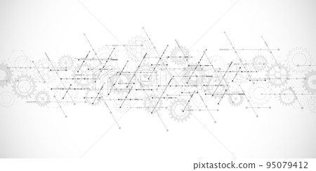 Abstract technology background with arrows and lines. Concepts and ideas for hi-tech digital technology and engineering design. Vector illustration 95079412