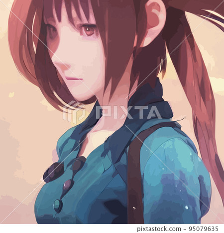 Anime Girl Art (Manga/Anime) Stock Illustration