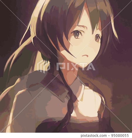 Cartoon characters anime girl in japanese Vector Image