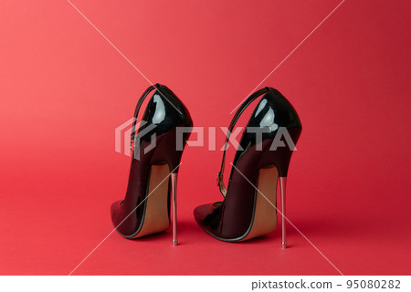 fetish black shine extreme high heels 95080282