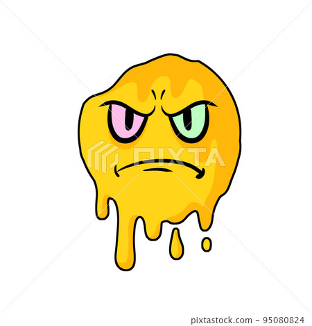 Acid smile face. Psychedelic symbol of rave and techno. Funny sticker Acid smile face. Psychedelic symbol of rave and techno. Funny sticker 95080824