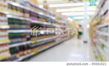 Abstract blur supermarket aisle background Abstract blur supermarket aisle background 95081021