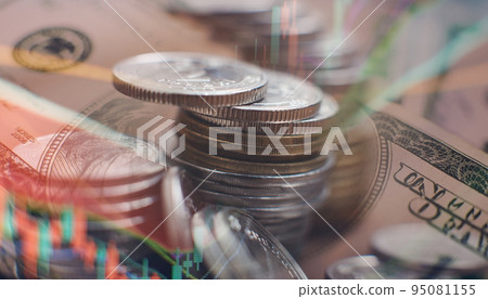 analyzes real estate profitability with augmented reality digital graphics, positive performance in 2023, businessman calculates financial data for long term investment. 95081155