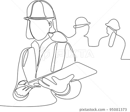 construction manager and engineer working on building site. Vector illustration construction manager and engineer working on building site. Vector illustration 95081373