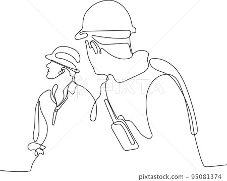 construction manager and engineer working on building site. Vector illustration construction manager and engineer working on building site. Vector illustration 95081374