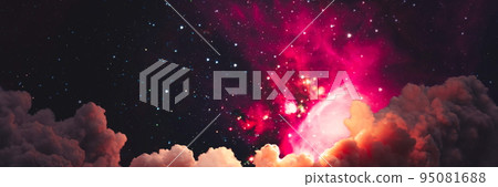 High quality space background. explosion supernova. Bright Star Nebula. Distant galaxy. Abstract image. Elements of this image furnished by NASA. 95081688