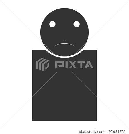 Black human silhouette (dissatisfied, facial expression 4) 95081731