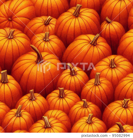 illustrated autumn harvest pumpkin background 95082994