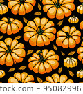 illustrated autumn harvest pumpkin background 95082996