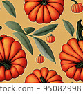 illustrated autumn harvest pumpkin background 95082998