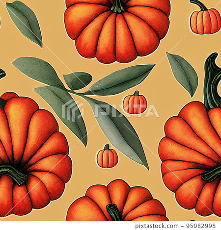 illustrated autumn harvest pumpkin background 95082998