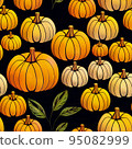 illustrated autumn harvest pumpkin background 95082999