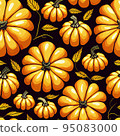 illustrated autumn harvest pumpkin background 95083000