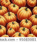 illustrated autumn harvest pumpkin background 95083001