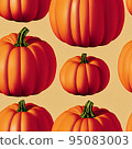 illustrated autumn harvest pumpkin background 95083003