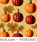 illustrated autumn harvest pumpkin background 95083005