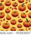 illustrated autumn harvest pumpkin background 95083007