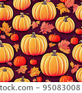 illustrated autumn harvest pumpkin background 95083008